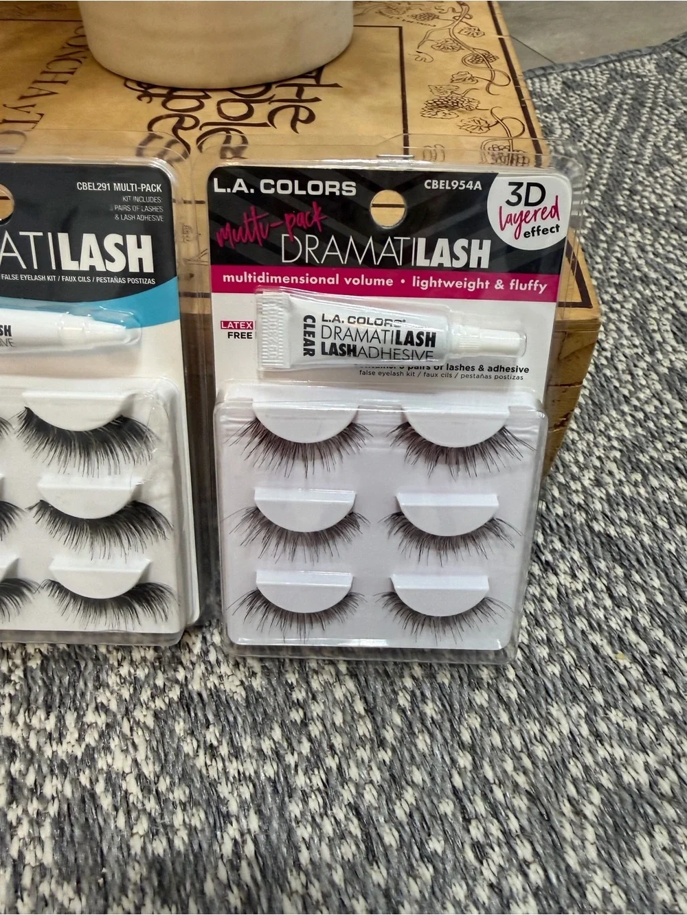 New Fake Eyelashes Bundle- L.A. Colors - 9 Pairs + 3 Lash Adhesives DramatiLash